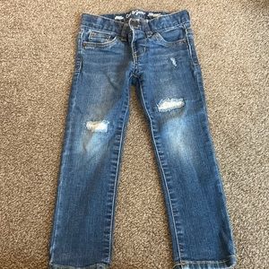 Toddler girl distressed jeans.